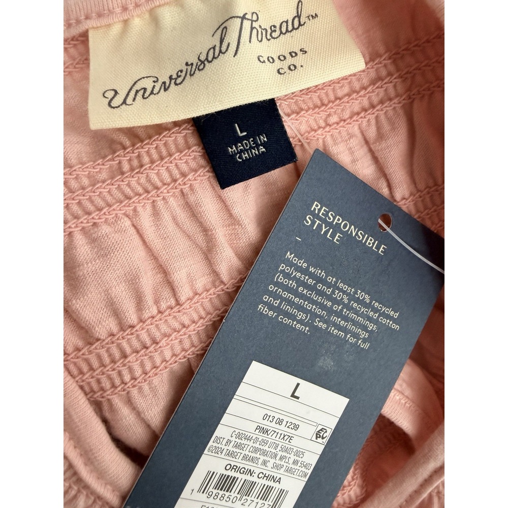 Universal Thread Pink Smocked Knit Maxi Dress Women's Large A-Line Sleeveless - Picture 10 of 10